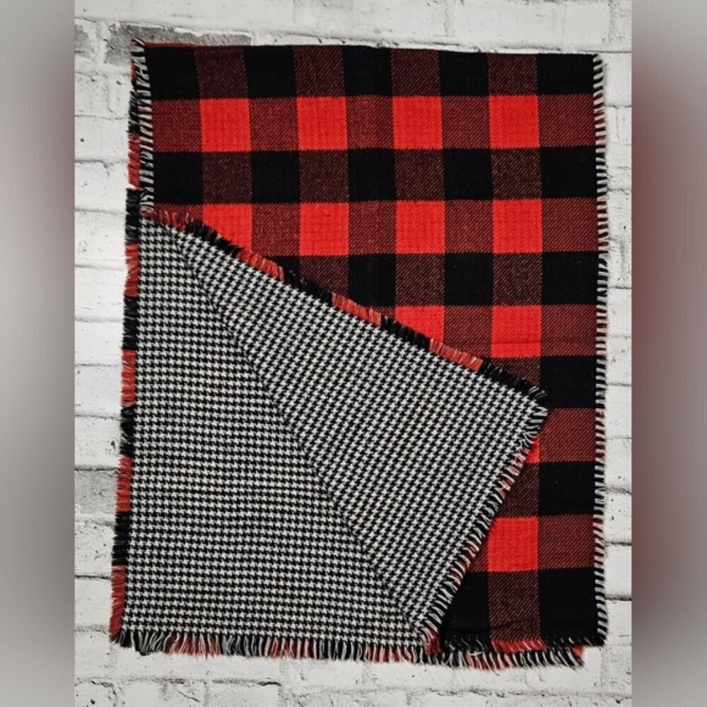 Red Buffalo Plaid Houndstooth Scarf